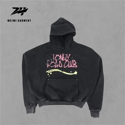 เสื้อฮู้ด Hot Drill Washed พร้อมโลโก้พิมพ์สกรีน