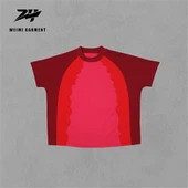 เสื้อยืด Highweight เย็บปะติดปะต่อกันพร้อมโลโก้ลูกค้า